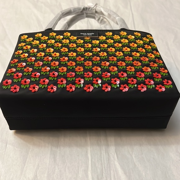 Kate Spade Sam Icon Floral Embellished Nylon Small Tote - Picture 12 of 17